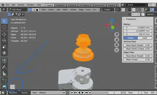Picture of the small option window