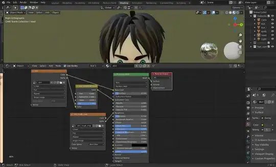 node setting for skin material