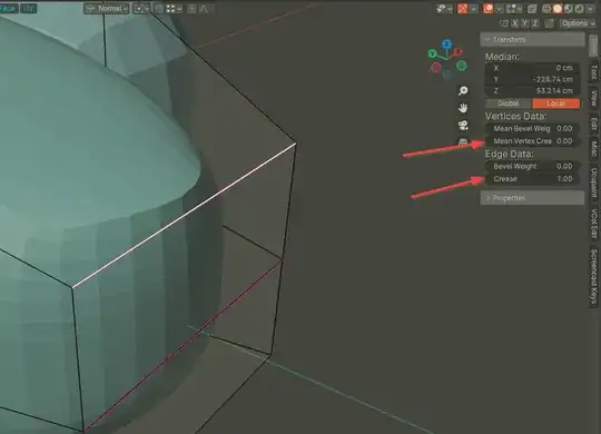 Select edge and check creasing for both vertices and edges