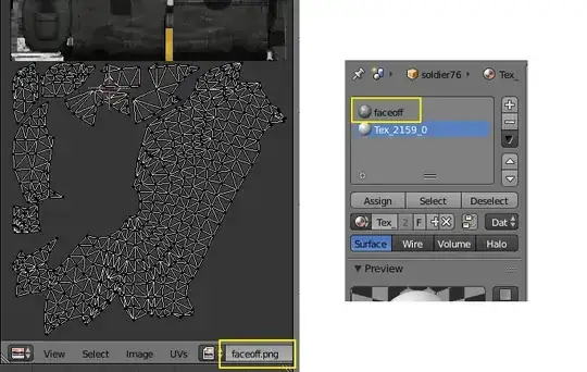 hair UV, texture name and material