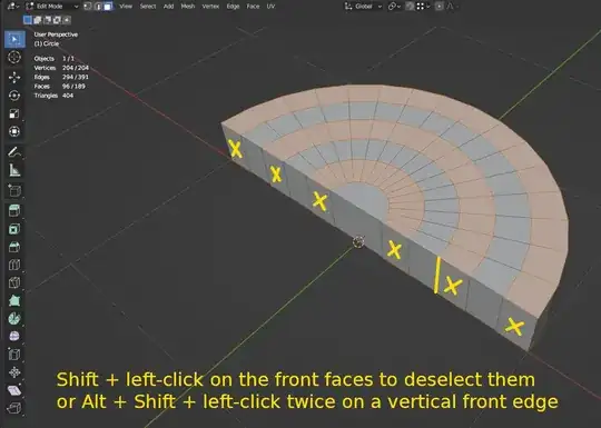 deselect front faces