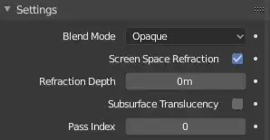 The Checkbox in question, in the Materials Tab. 