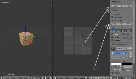 uv vertice and 2d cursor coordinates example