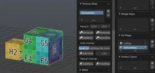 screenshot of objects after Texture Atlas