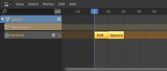 NLA showing the track with the two actions