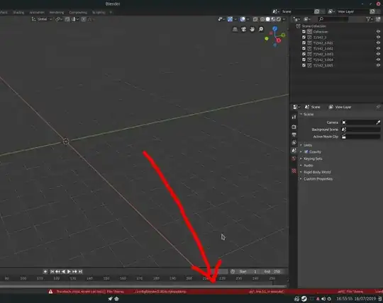 error at the bottom right of the ui in red