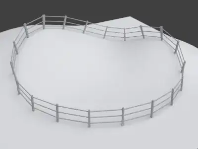 connected fence on hill