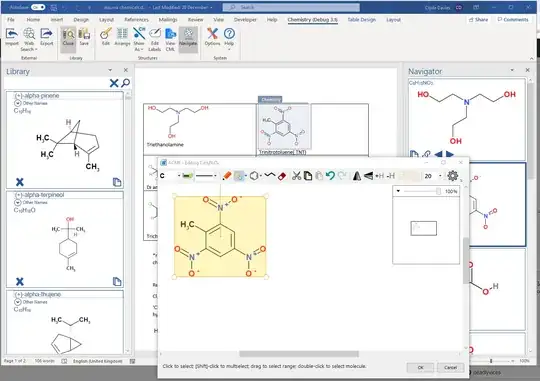 Chem4Word editing TNT