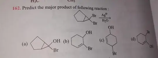 What is the major product of the reaction of a geminal dibromide with silver nitrate?