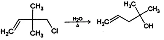 conversion of an unsaturated alkyl halide to an alcohol