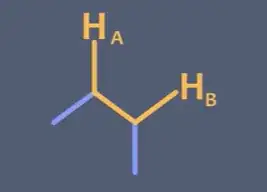 Protons bonded on adjacent carbons