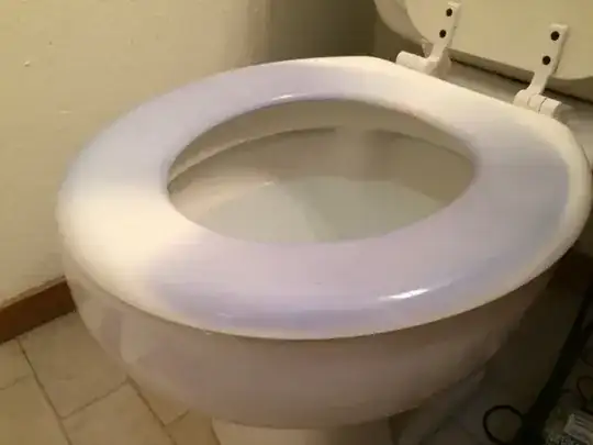 Toilet seat turned blue