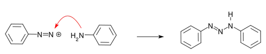 aniline reaction with diazonium