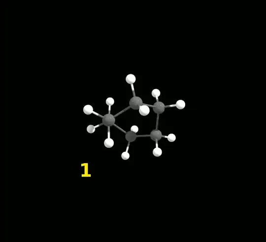 staggered bonds highlighted of the twist-boat conformation