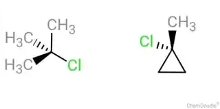 t-butyl chloride and chloro-1-methylcyclopropane