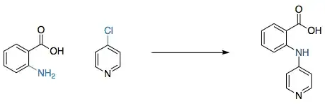 Reaction of 4-chloropyridine with 2-aminobenzoic acid