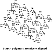 Nicely aligned starch polymers