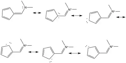 resonance structures of 1-(cyclopenta-2,4-dien-1-ylidene)-N,N-dimethylmethanamine