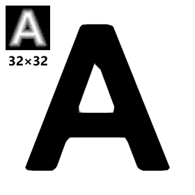 Monochrome distance field 32x32