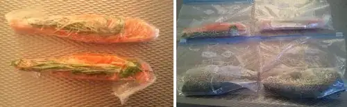 zip-locked bags for the fishes