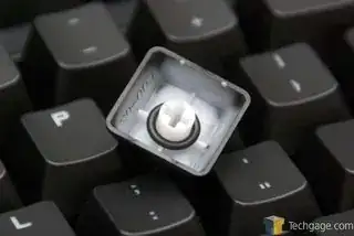 Under a keyboard key