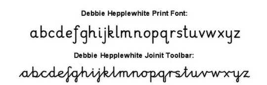 Debbie Hepplewhite font, joined and unjoined