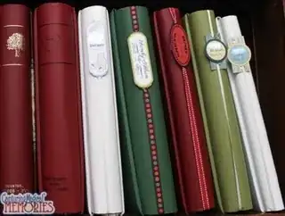 spines of post-bound albums