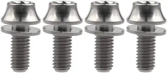 Titanium M5x12mm with Washers Bicycle Water Bottle Cage Hex Bolts Pack of 4