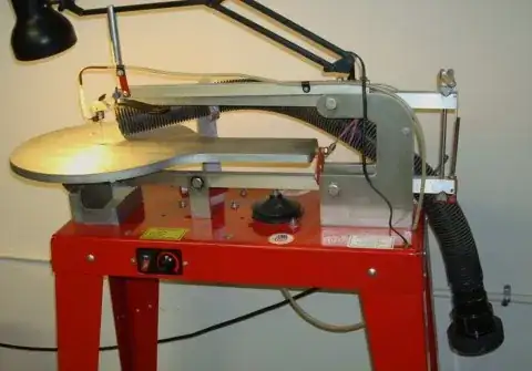 scroll saw on a workbench