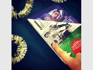 Fold top corner to inside