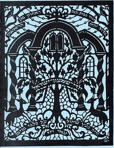 The cover of the family tree book created by Yehudit Shadur