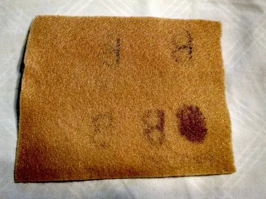 backside of test swatch to compare bleedthrough