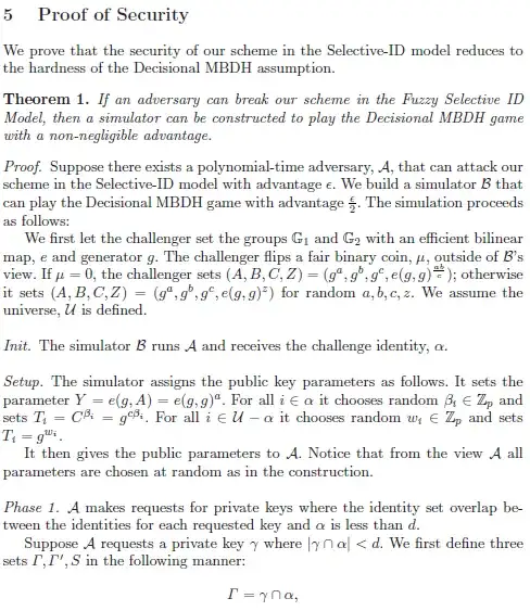 Security Proof of Fuzzy IBE