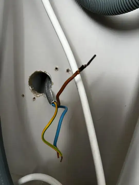 Damaged live wire