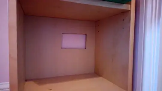 cutout in ikea billy bookcase