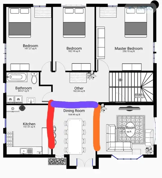 I want to place archways instead of walls on the three places as shown in picture. 