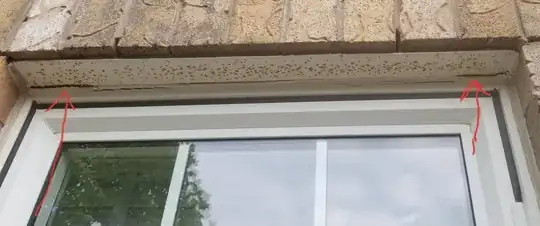 Lintel over window with some cracking