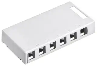 Leviton 6-port surface mount picture from GordonElectricsupply.com no endorsement implied