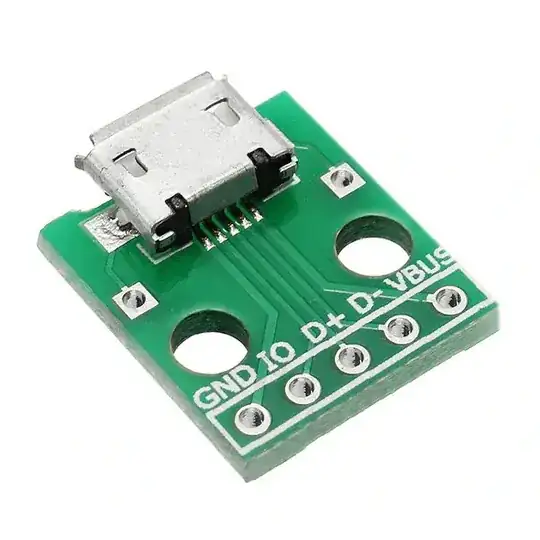 Micro USB To Dip Female Socket B Type Microphone 5P Patch To Dip 2.54mm Pin With Soldering Adapter Board