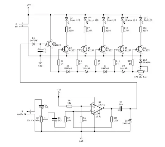 Schematic of the VU meter