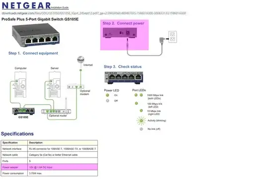 ethernet switch power