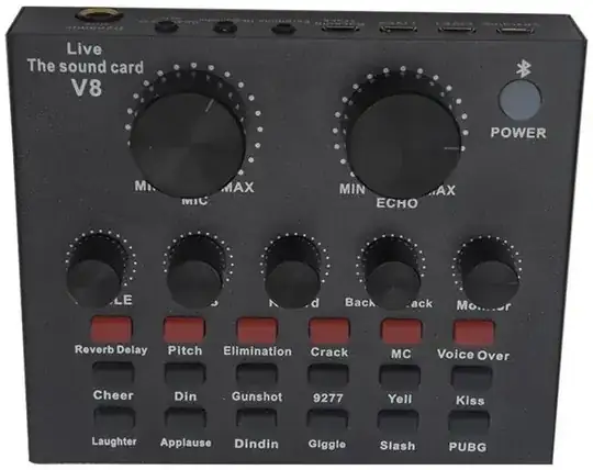 V8 audio interface, front