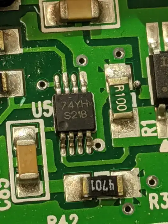 the component to identify is marked 74YH S21B