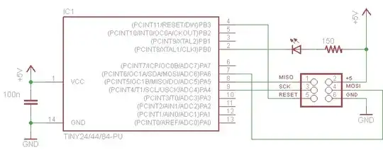 Schematic - note LED is just for debugging