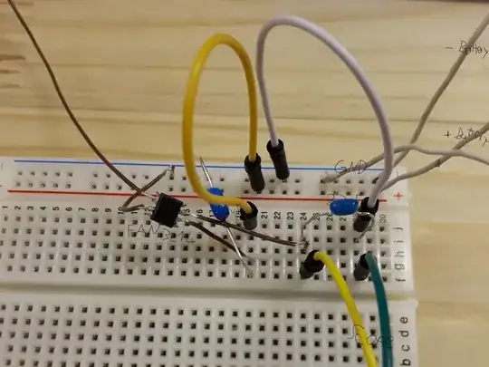 circuit on breadboard