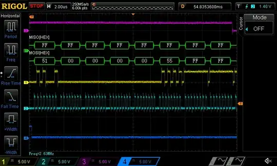 Here is the read command sequence I am sending