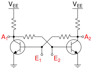 BJT flip-flop schematic
