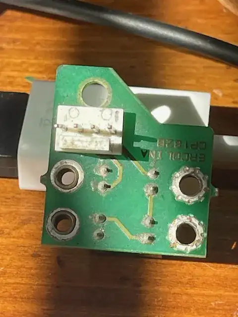 Back of Board with 4-pin connector (pins 1, 2, 3, 4 left to right)