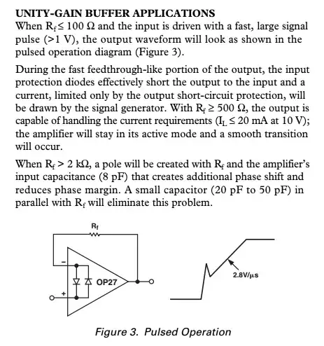 OP27 data sheet excerpt