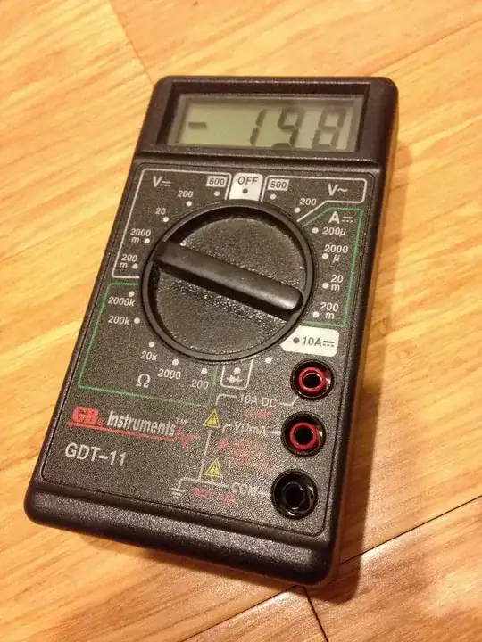 Multimeter always shows negative